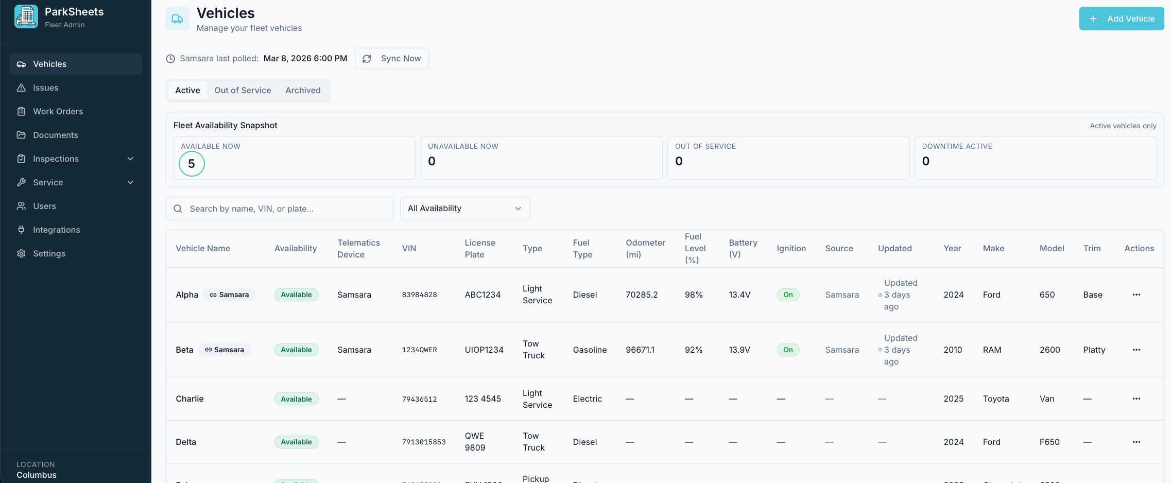 ParkSheets Fleet screenshot 1